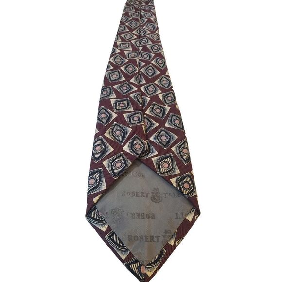Robert Talbott Best Tie Mens Geometric Silk Necktie Classic Made in USA - Picture 5 of 12